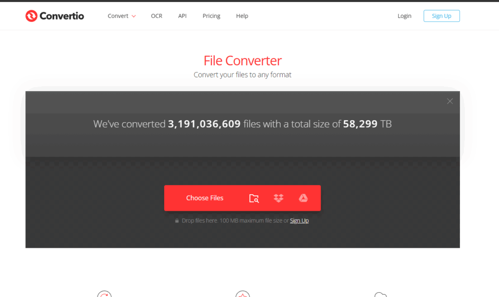 Convertio Front Page